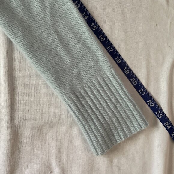 Spiegel Womens Light Blue V-Neck Sweater M Wool Angora Blend Soft Textured Knit - Picture 11 of 15